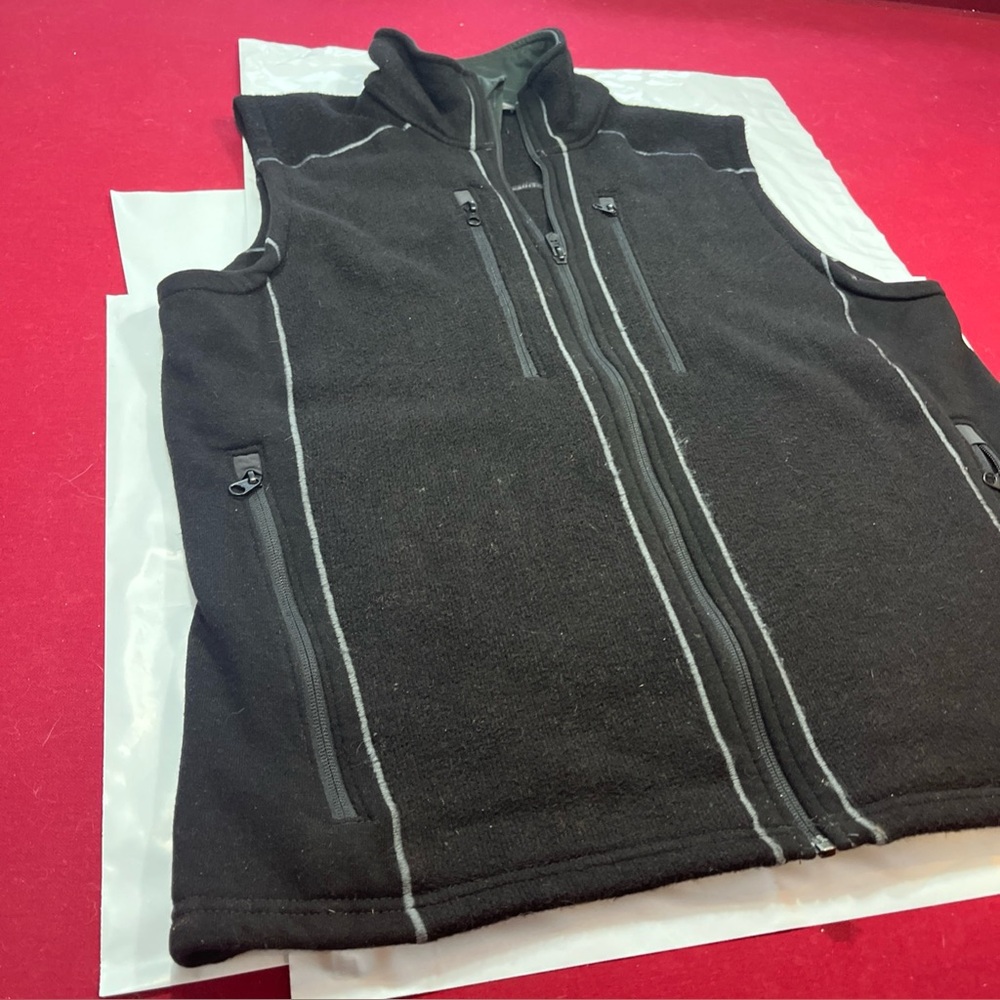 Kuhl BLACK FLEECE Knit VEST Full Zip Front Big Pockets Men’s XL Rayon Polyester - Picture 13 of 16